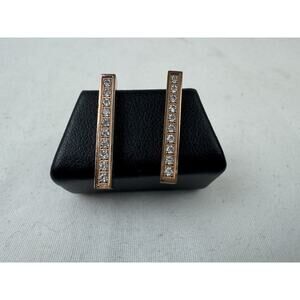 B.Tiff Rose Gold 10-Stone Short Bar Earrings ($48 Retail)